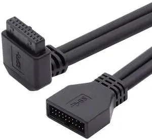90 Degree Down Angled USB 3.0 20Pin/19Pin Male to Female Extension Cable, 5Gbps HighSpeed for Motherboard Mainboard 90 Degree Down Angled USB 3.0 20Pin/19Pin Male to Female Extension Cable, 5Gbps HighSpeed for Motherboard Mainboard