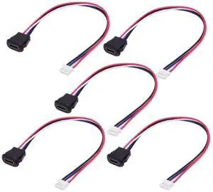 5 Pack 2.0mm Pitch 4Pin to USBC Female DC 5V 3A Flush Mount Charging Socket Conversion Cable Adapter 5 Pack 2.0mm Pitch 4Pin to USBC Female DC 5V 3A Flush Mount Charging Socket Conversion Cable Adapter
