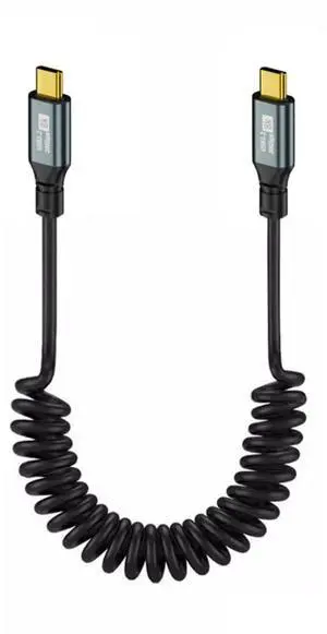 Coiled USBC to USBC Extension Cable, USB 3.2 Gen 2x2 20Gbps PD 100W 8K@60Hz Fast Charging & Data Transfer Cable, 6ft/1.8M Coiled USBC to USBC Extension Cable, USB 3.2 Gen 2x2 20Gbps PD 100W 8K@60Hz Fast Charging & Data Transfer Cable, 6ft/1.8M