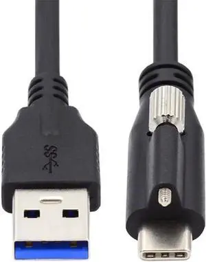 USB 3.1 Locking TypeC to Standard USB 3.0 Data Cable with Panel Mount Screws for Camera, 200CM USB 3.1 Locking TypeC to Standard USB 3.0 Data Cable with Panel Mount Screws for Camera, 200CM