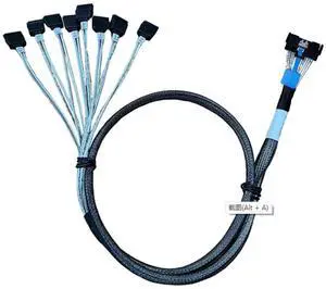 75CM MCIO x8 to 8×SATA Cable, SFFTA1016 74Pin Host to 8×SATA 7Pin Target HD, MCIO RAID to SATA Hard Drive Connection Cable 75CM MCIO x8 to 8×SATA Cable, SFFTA1016 74Pin Host to 8×SATA 7Pin Target HD, MCIO RAID to SATA Hard Drive Connection Cable