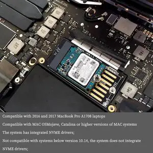 PH415 A1708 SSD to NGFF M.2 MKey NVMe Adapter Card, Supports 2230/2242 SSD, Compatible with MacBook Pro 20162017 PH415 A1708 SSD to NGFF M.2 MKey NVMe Adapter Card, Supports 2230/2242 SSD, Compatible with MacBook Pro 20162017