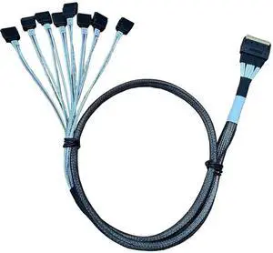 SlimSAS X8 SFF8654 74P to 8Port SATA 7P Cable, 85CM, SlimSAS Host/RAID to SATA Target Hard Drive Cable SlimSAS X8 SFF8654 74P to 8Port SATA 7P Cable, 85CM, SlimSAS Host/RAID to SATA Target Hard Drive Cable