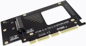 PCIe 4.0 x16 to U.2 NVMe Adapter Card, 32Gbps/64Gbps, Compatible with PCIe X4/X8/X16 Slots PCIe 4.0 x16 to U.2 NVMe Adapter Card, 32Gbps/64Gbps, Compatible with PCIe X4/X8/X16 Slots