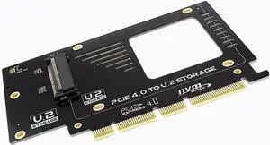 PCIe 4.0 X16 to U.2 NVMe Adapter Card, 32Gbps/64Gbps High Speed Expansion Card, Compatible with PCIe X4/X8/X16 Slots PCIe 4.0 X16 to U.2 NVMe Adapter Card, 32Gbps/64Gbps High Speed Expansion Card, Compatible with PCIe X4/X8/X16 Slots