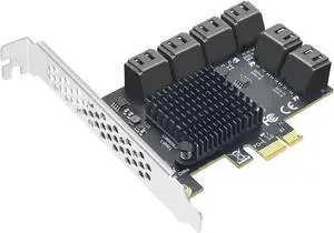 12 Port PCIe x1 to SATA 3.0 Expansion Card, 6Gbps SATA Controller Bootable for SSD HDD, Plug & Play for Desktop Motherboard 12 Port PCIe x1 to SATA 3.0 Expansion Card, 6Gbps SATA Controller Bootable for SSD HDD, Plug & Play for Desktop Motherboard