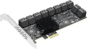 20 Port PCIe to SATA 3.0 Expansion Card, 6Gbps Controller with Port Multiplier, Bootable for SSD HDD 20 Port PCIe to SATA 3.0 Expansion Card, 6Gbps Controller with Port Multiplier, Bootable for SSD HDD