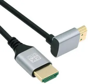 1.0M 90 Degree Up Angled HDMI 2.1 Cable, Male to Male 8K@60Hz 4K@120Hz 48Gbps Gold-Plated Cable for TV, Monitor, Computer 1.0M 90 Degree Up Angled HDMI 2.1 Cable, Male to Male 8K@60Hz 4K@120Hz 48Gbps Gold-Plated Cable for TV, Monitor, Computer