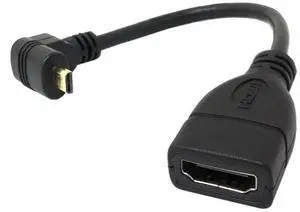 10cm 90° Up Angled Micro HDMI Male to HDMI Female Adapter, 4K@60Hz for Monitor & Camera 10cm 90° Up Angled Micro HDMI Male to HDMI Female Adapter, 4K@60Hz for Monitor & Camera