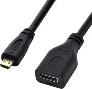 10cm Micro HDMI 1.4 Type D Male to Mini HDMI 1.4 Type C Female Extension Cable for Laptop, PC and HDTV 10cm Micro HDMI 1.4 Type D Male to Mini HDMI 1.4 Type C Female Extension Cable for Laptop, PC and HDTV