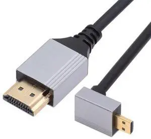50cm 90° Down Angled Ultra Thin Micro HDMI 2.1 Cable, Type-A to Type-D, 8K 4K Super Flexible Cord for Camera and HDTV 50cm 90° Down Angled Ultra Thin Micro HDMI 2.1 Cable, Type-A to Type-D, 8K 4K Super Flexible Cord for Camera and HDTV