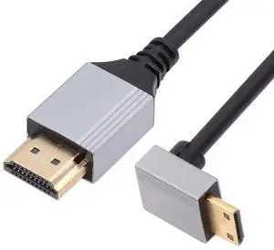 50cm 90° Down Angled Ultra Thin Mini HDMI 2.1 Cable, Type-A to Type-C, 8K 4K Flexible Slim Cord for Camera & HDTV 50cm 90° Down Angled Ultra Thin Mini HDMI 2.1 Cable, Type-A to Type-C, 8K 4K Flexible Slim Cord for Camera & HDTV