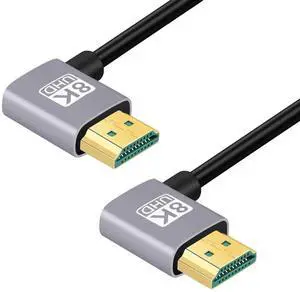 0.5M Dual 90° Right Angled HDMI 2.1 Cable, Male to Male, 8K@60Hz 4K@120Hz 48Gbps Gold-Plated Cord for TV, Monitor & Computer 0.5M Dual 90° Right Angled HDMI 2.1 Cable, Male to Male, 8K@60Hz 4K@120Hz 48Gbps Gold-Plated Cord for TV, Monitor & Computer