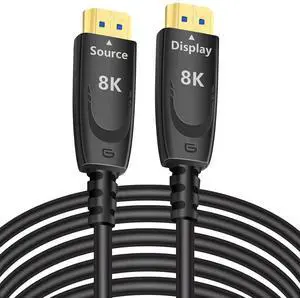 DTECH 100ft Fiber Optic HDMI 2.1 Cable, 48Gbps 8K@60Hz 4K@120Hz, HDR eARC HDCP, Long Cord for Fire TV, Soundbar, PS5, PS4, Xbox, 240Hz Monitor, Blu-ray Player DTECH 100ft Fiber Optic HDMI 2.1 Cable, 48Gbps 8K@60Hz 4K@120Hz, HDR eARC HDCP, Long Cord for Fire TV, Soundbar, PS5, PS4, Xbox, 240Hz Monitor, Blu-ray Player