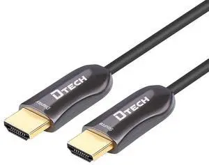 DTech 328ft/100m Slim Fiber Optic HDMI Cable, 18Gbps 4K@60Hz, HDCP 2.2, In-Wall Rated Ultra Long Black Cord for Monitor, Projector & Gaming DTech 328ft/100m Slim Fiber Optic HDMI Cable, 18Gbps 4K@60Hz, HDCP 2.2, In-Wall Rated Ultra Long Black Cord for Monitor, Projector & Gaming