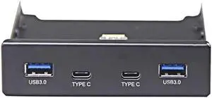 3.5" Floppy Bay Front Panel USB Hub, Dual USB 3.1 Gen1 Type-C + 2×USB 3.0 Type-A, 5Gbps, 19/20Pin Header Splitter Adapter for Desktop PC 3.5" Floppy Bay Front Panel USB Hub, Dual USB 3.1 Gen1 Type-C + 2×USB 3.0 Type-A, 5Gbps, 19/20Pin Header Splitter Adapter for Desktop PC