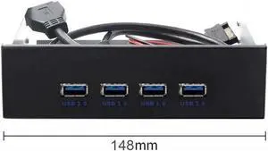 5.25 Inch CD-ROM Bay NGFF USB3.0 Front Panel Hub, 4-Port USB3.0 Expansion with 20Pin Header Cable for Desktop Optical Drive Bay 5.25 Inch CD-ROM Bay NGFF USB3.0 Front Panel Hub, 4-Port USB3.0 Expansion with 20Pin Header Cable for Desktop Optical Drive Bay