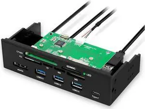 5.25 Inch PC Front Bay Multifunction Front Panel | 3×USB3.0 + USB2.0 + Type-C + eSATA + All-in-One Card Reader for SD/MMC/CF/XD/TF/M2/MS/MD 5.25 Inch PC Front Bay Multifunction Front Panel | 3×USB3.0 + USB2.0 + Type-C + eSATA + All-in-One Card Reader for SD/MMC/CF/XD/TF/M2/MS/MD