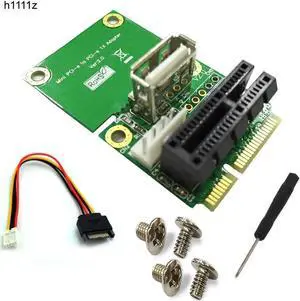 Mini PCI-E to PCIe X1 Riser Adapter Card with USB2.0 & 4Pin Power, Supports Half/Full Size Mini PCI-E Module Mini PCI-E to PCIe X1 Riser Adapter Card with USB2.0 & 4Pin Power, Supports Half/Full Size Mini PCI-E Module