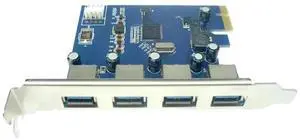 4-Port USB 3.0 PCIe Expansion Card, PCI-E X1 to SuperSpeed USB3.0 Adapter 5Gbps for Intel AMD Desktop Motherboard 4-Port USB 3.0 PCIe Expansion Card, PCI-E X1 to SuperSpeed USB3.0 Adapter 5Gbps for Intel AMD Desktop Motherboard
