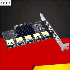 PCIe X1 to 5 Port USB3.0 Multiplier Riser Card, 1 to 5 Splitter Adapter for GPU BTC Crypto Mining Rig PCIe X1 to 5 Port USB3.0 Multiplier Riser Card, 1 to 5 Splitter Adapter for GPU BTC Crypto Mining Rig