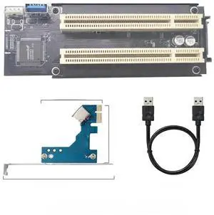 NVMe/Mini PCIe/PCIe X1 to Dual PCI Riser Card with ASM1083 Chip, USB3.0 High Efficiency Converter Adapter for Desktop PC NVMe/Mini PCIe/PCIe X1 to Dual PCI Riser Card with ASM1083 Chip, USB3.0 High Efficiency Converter Adapter for Desktop PC