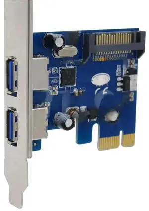 2-Port USB3.0 PCIe Expansion Card, Renesas 720200 Chip, SATA Powered USB Adapter with Low Profile Bracket 2-Port USB3.0 PCIe Expansion Card, Renesas 720200 Chip, SATA Powered USB Adapter with Low Profile Bracket