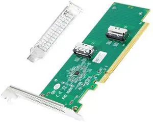 PCIe 5.0 x16 to Dual MCIO 8i SFF-TA-1016 74Pin Female Expansion Card, Mini Cool Edge IO PCIe Adapter PCIe 5.0 x16 to Dual MCIO 8i SFF-TA-1016 74Pin Female Expansion Card, Mini Cool Edge IO PCIe Adapter