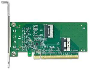 PCIe 4.0 x16 to Dual SlimSAS SFF-8654 8i Adapter Card, 2-Port NVMe Storage Expander for Server/Workstation PCIe 4.0 x16 to Dual SlimSAS SFF-8654 8i Adapter Card, 2-Port NVMe Storage Expander for Server/Workstation