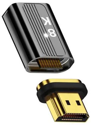 Magnetic HDMI 2.1 Male to Female Adapter, 19Pin 8K HDMI Extension Connector for Laptop & HDTV Magnetic HDMI 2.1 Male to Female Adapter, 19Pin 8K HDMI Extension Connector for Laptop & HDTV