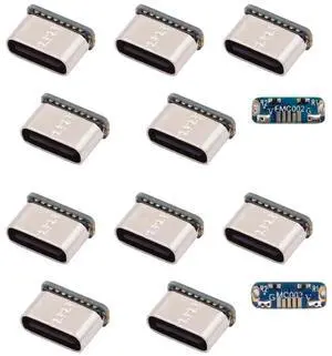 10-Pack Micro USB 5Pin to USBC Female Solder DIY Adapter, Dual Standard & Reversible Pinout TypeC Jack Repair Replacement Connector 10-Pack Micro USB 5Pin to USBC Female Solder DIY Adapter, Dual Standard & Reversible Pinout TypeC Jack Repair Replacement Connector
