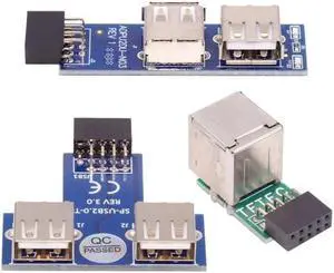 3 Pack 9Pin USB2.0 Internal Header Splitter, Vertical & Horizontal Dual Style Motherboard Header Female to Dual USB-A Female Adapter 3 Pack 9Pin USB2.0 Internal Header Splitter, Vertical & Horizontal Dual Style Motherboard Header Female to Dual USB-A Female Adapter