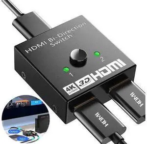 4K@60Hz Bi-Directional HDMI 2.0 Switch HDCP 2.2, 2 In 1 Out /1 In 2 Out HDMI Switcher Support HDR 3D Compatible with PS5 PS4 Xbox Roku HDTV Monitor 4K@60Hz Bi-Directional HDMI 2.0 Switch HDCP 2.2, 2 In 1 Out /1 In 2 Out HDMI Switcher Support HDR 3D Compatible with PS5 PS4 Xbox Roku HDTV Monitor