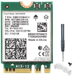Tri-Band WiFi 6E AX210NGW M.2 2230 NGFF Wireless Adapter, AX3000 3000Mbps 160MHz 2x2 MU-MIMO 802.11ax WiFi Bluetooth Network Card for Desktop Laptop PC, Only Supports Windows 10/11 64-bit Tri-Band WiFi 6E AX210NGW M.2 2230 NGFF Wireless Adapter, AX3000 3000Mbps 160MHz 2x2 MU-MIMO 802.11ax WiFi Bluetooth Network Card for Desktop Laptop PC, Only Supports Windows 10/11 64-bit