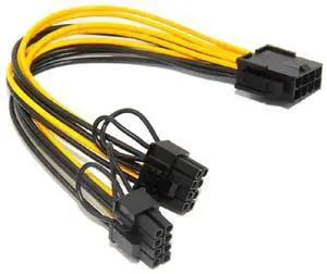 PCI-E 8 Pin to 2 x 8(6+2) Pin GPU Power Splitter Extension Cable, PCIe 8Pin to Dual 6Pin / 8Pin Graphics Card Power Extension Wire PCI-E 8 Pin to 2 x 8(6+2) Pin GPU Power Splitter Extension Cable, PCIe 8Pin to Dual 6Pin / 8Pin Graphics Card Power Extension Wire