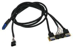 60cm PC Front Case Panel Extension Cable, Dual USB3.0 + HD Audio I/O Bezel Internal Wiring Cord, DIY Computer Case Front Port Extension Line 60cm PC Front Case Panel Extension Cable, Dual USB3.0 + HD Audio I/O Bezel Internal Wiring Cord, DIY Computer Case Front Port Extension Line