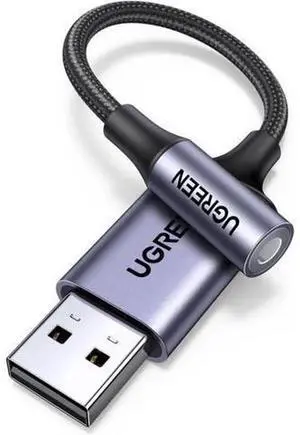 UGREEN USB to 3.5mm TRRS Jack Audio Adapter, External Sound Card DAC Support Mic & Headphone, 24Bit 96kHz Nylon Braided USB Aux Cord Compatible with Windows Mac Linux PC PS5 PS4 Switch Speakers, 9.8 I UGREEN USB to 3.5mm TRRS Jack Audio Adapter, External Sound Card DAC Support Mic & Headphone, 24Bit 96kHz Nylon Braided USB Aux Cord Compatible with Windows Mac Linux PC PS5 PS4 Switch Speakers, 9.8 I