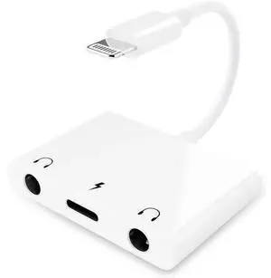 3 in 1 Dual 3.5mm Headphone Jack Adapter, Audio & Charging Earphone Splitter Compatible with iPhone 14/13/12/11/X/8/iPad, Supports iOS 13 and Above, White 3 in 1 Dual 3.5mm Headphone Jack Adapter, Audio & Charging Earphone Splitter Compatible with iPhone 14/13/12/11/X/8/iPad, Supports iOS 13 and Above, White