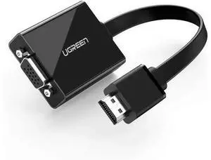UGREEN Active HDMI to VGA Adapter with 3.5mm Audio Jack, HDMI Male to VGA Female Converter Supports 1080P, Compatible with PC, Laptop, Ultrabook, Raspberry Pi, Chromebook, Black UGREEN Active HDMI to VGA Adapter with 3.5mm Audio Jack, HDMI Male to VGA Female Converter Supports 1080P, Compatible with PC, Laptop, Ultrabook, Raspberry Pi, Chromebook, Black