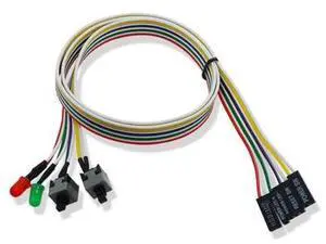 Desktop PC Case Power Switch Cable with LED Light, Single Power Reset Button Lead, Computer Chassis Power Supply & HDD Reset Switch Wire for DIY PC Assembly Desktop PC Case Power Switch Cable with LED Light, Single Power Reset Button Lead, Computer Chassis Power Supply & HDD Reset Switch Wire for DIY PC Assembly