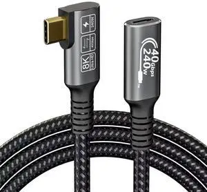 USB-C Extension Cable Thunderbolt 4 Compatible, 240W PD3.1 Fast Charging, 40Gbps Data Transfer, 8K@60Hz Video Output, USB C Male to Female Extension Cord for Dock, Hub, MacBook, SSD, 0.5M USB-C Extension Cable Thunderbolt 4 Compatible, 240W PD3.1 Fast Charging, 40Gbps Data Transfer, 8K@60Hz Video Output, USB C Male to Female Extension Cord for Dock, Hub, MacBook, SSD, 0.5M
