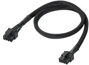 PCIe Modular PSU Cable for Seasonic, 8 Pin Male to Dual PCIe 8Pin (6+2) Male GPU Power Cord, 65CM Black Braided for Seasonic Fully Modular Power Supply PCIe Modular PSU Cable for Seasonic, 8 Pin Male to Dual PCIe 8Pin (6+2) Male GPU Power Cord, 65CM Black Braided for Seasonic Fully Modular Power Supply