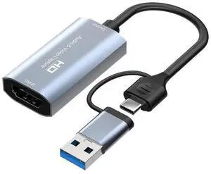 4K HDMI USB Video Capture Card, HDMI to USB3.0 USB-C Audio Video Capture Adapter Support 1080P 60FPS Recording, Game Capture Card for Streaming, Nintendo Switch, PS4, Xbox, Camera, PC, OBS, YouTube Li 4K HDMI USB Video Capture Card, HDMI to USB3.0 USB-C Audio Video Capture Adapter Support 1080P 60FPS Recording, Game Capture Card for Streaming, Nintendo Switch, PS4, Xbox, Camera, PC, OBS, YouTube Li