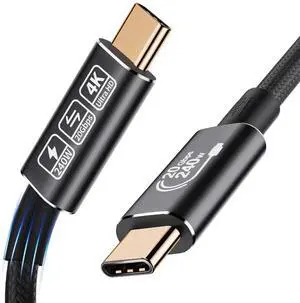 USB-C to USB-C Nylon Braided Cable, 3.3ft USB 3.2 Type-C Cord Support 20Gbps Data Transfer & 240W PD Fast Charging, High Speed Charger Data Cable for Laptops, Smartphones, Tablets, External SSD and US USB-C to USB-C Nylon Braided Cable, 3.3ft USB 3.2 Type-C Cord Support 20Gbps Data Transfer & 240W PD Fast Charging, High Speed Charger Data Cable for Laptops, Smartphones, Tablets, External SSD and US