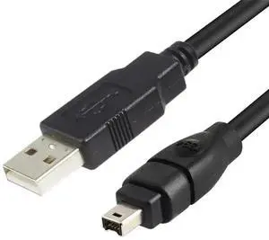 6FT FireWire 400 to USB 2.0 Adapter Cable, 4 Pin IEEE 1394-a Male to USB A Male Converter Cord for Digital Video Cameras, External Hard Drives, File Access on Laptops & Computers 6FT FireWire 400 to USB 2.0 Adapter Cable, 4 Pin IEEE 1394-a Male to USB A Male Converter Cord for Digital Video Cameras, External Hard Drives, File Access on Laptops & Computers