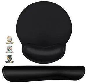 Ergonomic Keyboard & Mouse Wrist Rest Set, Memory Foam Wrist Support Pad for Comfortable Typing, Classic Black Keyboard Mouse Wrist Cushion Kit Ergonomic Keyboard & Mouse Wrist Rest Set, Memory Foam Wrist Support Pad for Comfortable Typing, Classic Black Keyboard Mouse Wrist Cushion Kit