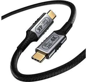 Short USB-C to USB-C Cable, USB 3.2 Gen 2 20Gbps Data Transfer, 4K@60Hz Video Output, 240W PD Fast Charging Type C Cord, Compatible with Laptop, Monitor, Smartphone, Power Bank, 1.65FT Short USB-C to USB-C Cable, USB 3.2 Gen 2 20Gbps Data Transfer, 4K@60Hz Video Output, 240W PD Fast Charging Type C Cord, Compatible with Laptop, Monitor, Smartphone, Power Bank, 1.65FT