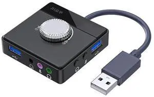 External USB Sound Card, USB Audio Converter Adapter for Desktop Laptop, Support Microphone, Voice Recording & Live Streaming External USB Sound Card, USB Audio Converter Adapter for Desktop Laptop, Support Microphone, Voice Recording & Live Streaming