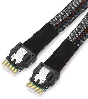 40cm PCI-E 4.0 Slimline SAS Cable, SFF-8654 4i 38Pin Host to SFF-8654 Slim SAS Target Cable, High Speed Internal Server Storage Connection Cord 40cm PCI-E 4.0 Slimline SAS Cable, SFF-8654 4i 38Pin Host to SFF-8654 Slim SAS Target Cable, High Speed Internal Server Storage Connection Cord
