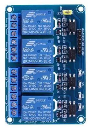 5V 4-Channel Relay Module with Optocoupler Isolation, 4 Way Relay Switch Board Compatible with AVR, 51, PIC Microcontroller Development Projects 5V 4-Channel Relay Module with Optocoupler Isolation, 4 Way Relay Switch Board Compatible with AVR, 51, PIC Microcontroller Development Projects